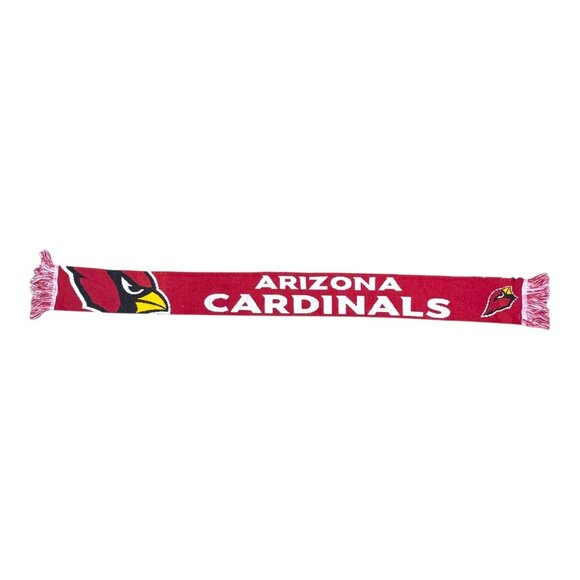 Arizona Cardinals Knit Scarf By Forever Collectibles Red White Black Fringe Ends - Picture 8 of 9